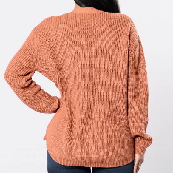 Long Sleeve Lace Up Tie Sweater - Picture 5 of 8